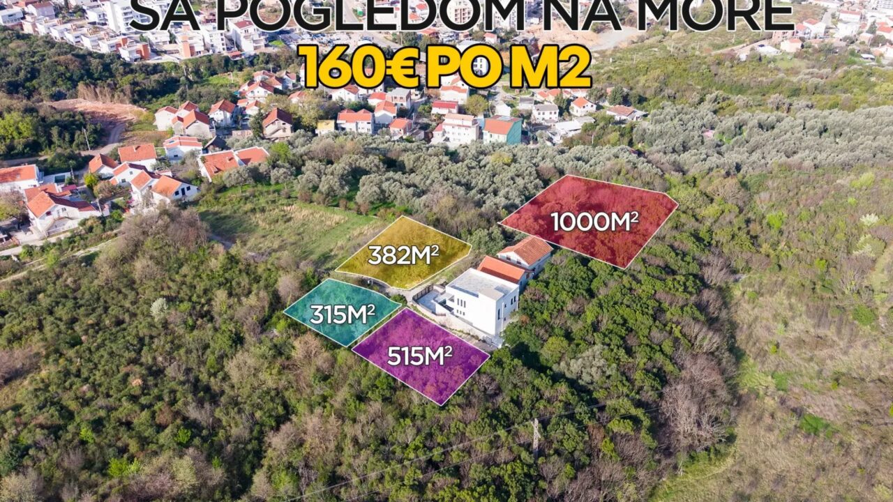 Urbanized Plots with Sea View near Veliki Pijesak – Pecurice, Bar – SunHolidays Montenegro